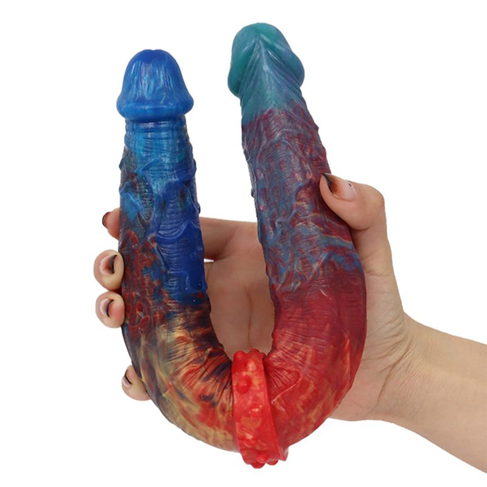 Colorful Double-Ended Liquid Silicone Anal Plug Dildo