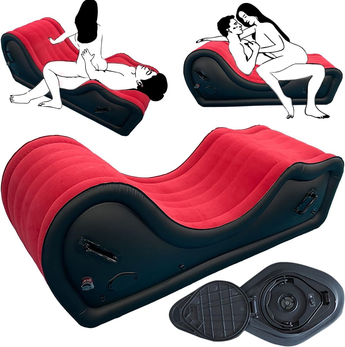 Inflatable Sex Bondage Sofa Chair with Built-in Air Pump, Pillow Ramp Cushion