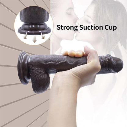 Strap-on Dildo Realistic Silicone Dildo  7.6'' (Black)