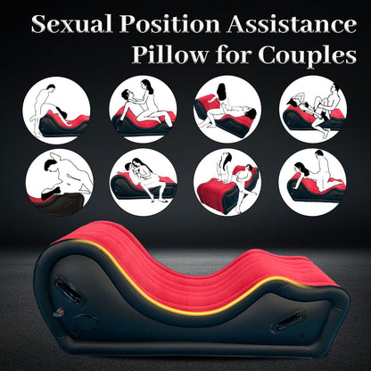 Inflatable Sex Bondage Sofa Chair with Built-in Air Pump, Pillow Ramp Cushion