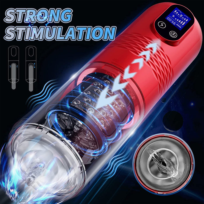 Strong stimulation Innovative Motors Telescoping LCD Display Masturbator