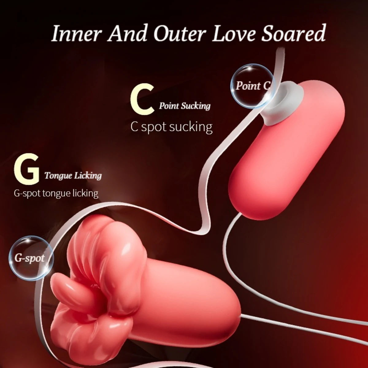 2 In 1 Tongue Licking Sucking Vibrators For Women