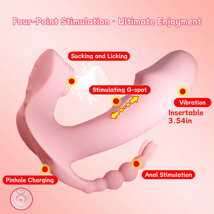 G-Spot Stimulation Anal Play Clitoral Suction Wearable Female Masturbator