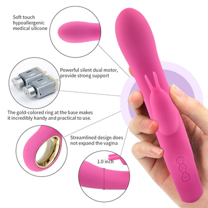 Rabbit Vibrator 42 ℃ Heating Stick Masturbation Waterproof Multi-frequency