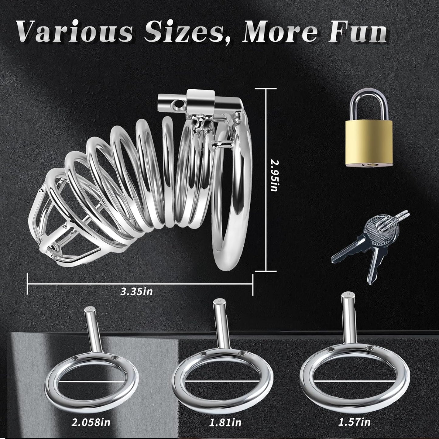 Male Chastity Cage with 3 size