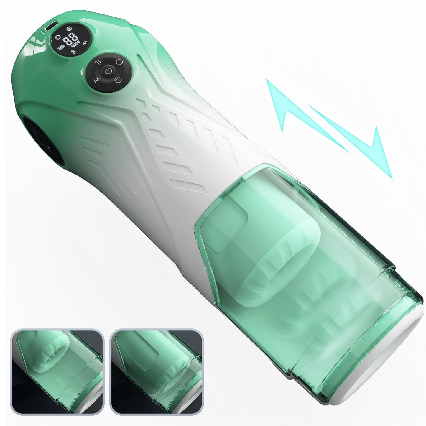 Green Star Rotating Telescopic Vibration Male Masturbator