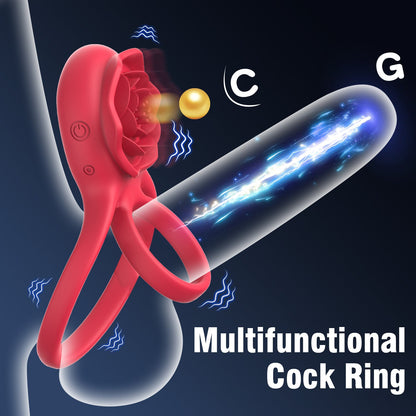 Rose Cock Ring Vibrator & Clit Stimulator