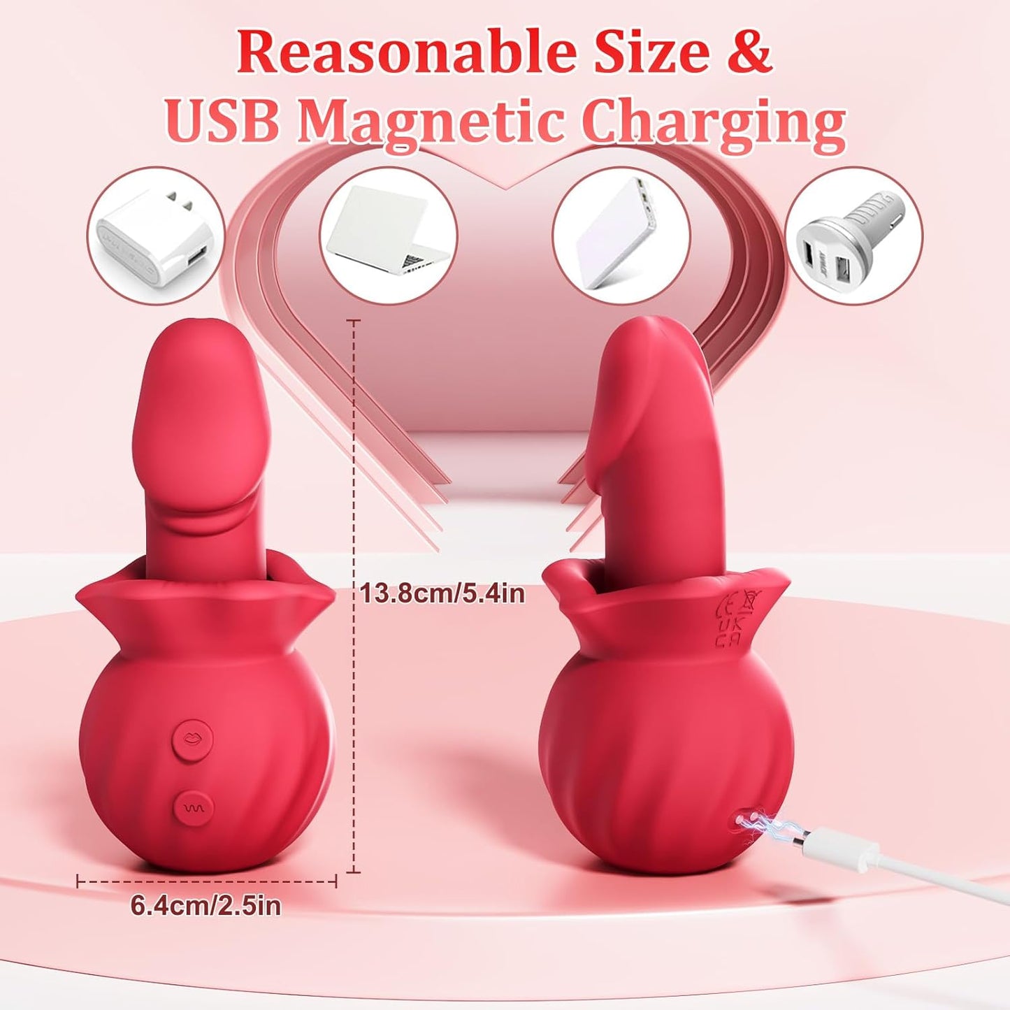 Mouth Vibrators Female Clitoral Vagina Anal Sex Stimulator with 3 Sucking 10 Wiggling & Vibrating Modes