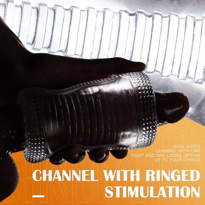 Manual Sucking Insertion Male Masturbators, With TPE Spiral Textured Masturbation Sleeve