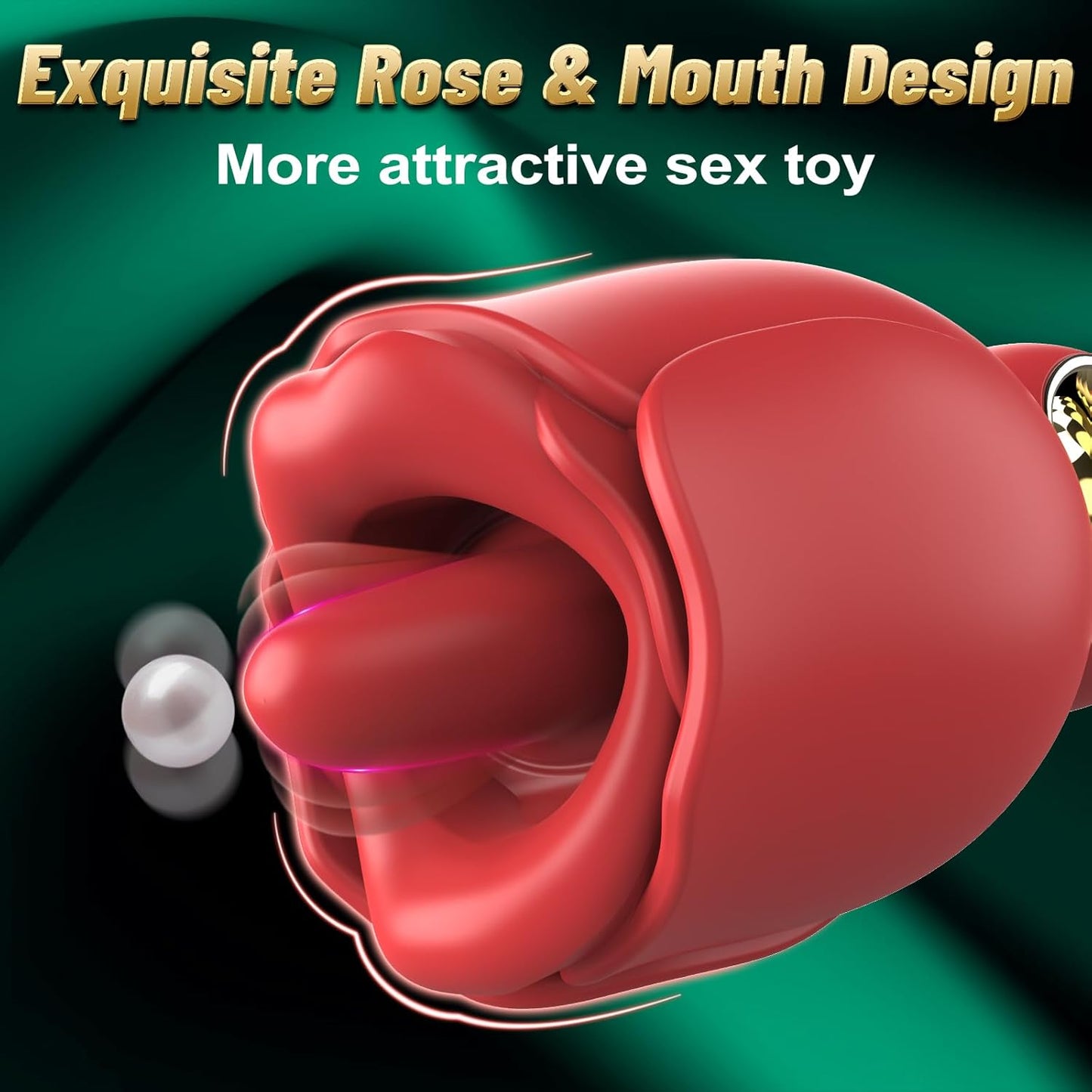 Rose Sex Toy with 360° Rotated Licking Tongue Mouth