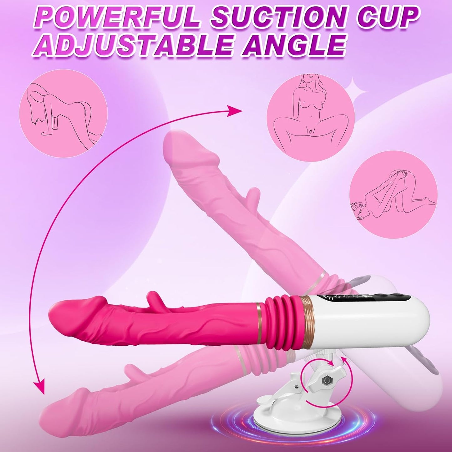 Telescopic Thrust Dildo Machine With 5 Thrusts And 8 Vibration Modes