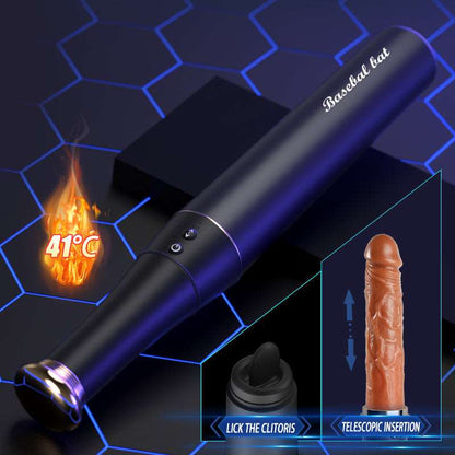 Baseball - Automatic Telescopic Dildo With Tongue Licking And Heating Function