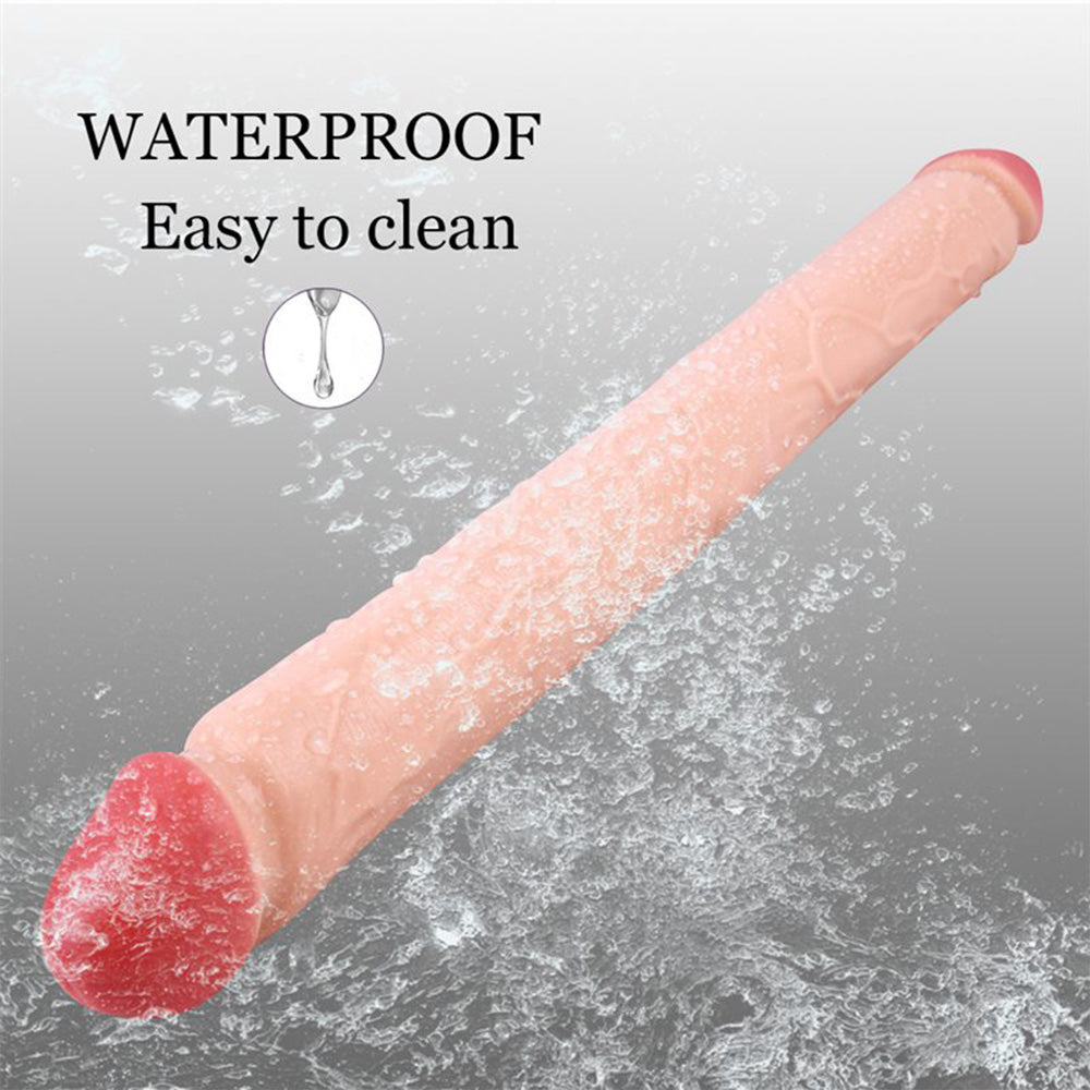 Double-Ended Soft Silicone Simulated Anus Masturbation Dildo