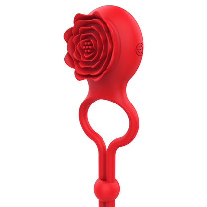 Rose Ring Locking Vibrating Penis Ring Couple Toy