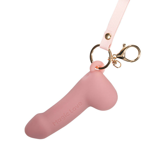 Mini Simulation Penis Vibrator Keychain Pendant Masturbator for Women