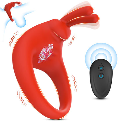 Lurevibe - Rabbit Vibrating Cock Ring Adult Sex Toys with Clitoral Vibrator