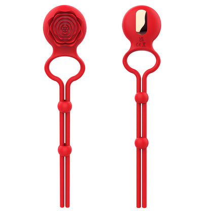 Rose Ring Locking Vibrating Penis Ring Couple Toy