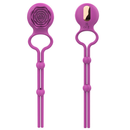 Rose Ring Locking Vibrating Penis Ring Couple Toy