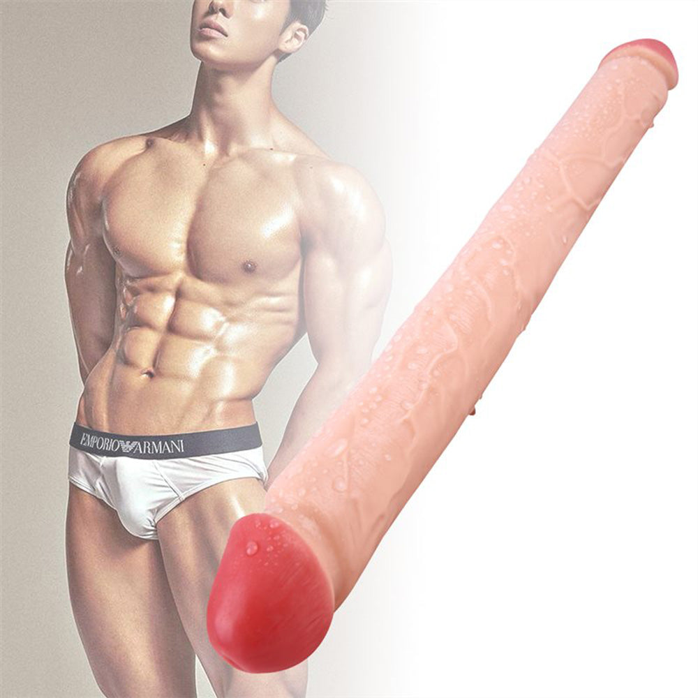 Double-Ended Soft Silicone Simulated Anus Masturbation Dildo