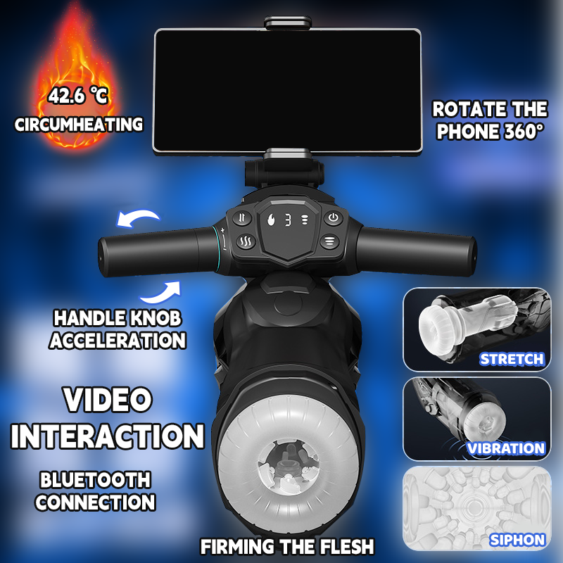 Motorcycle Male Maturbator With Telescopic Vibration Sucking Heating Function